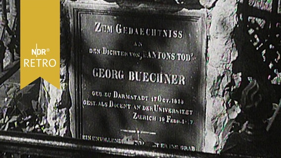 Grabstein von Georg Büchner auf dem Germaniahügel in Zürich (1963)  