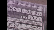 Ein Plakat mit der Aufschrift "Kreuzberg iost Tot"  