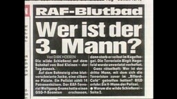 Ein Zeitungsartikel mit der Überschrift "Wer ist der 3. Mann?"  