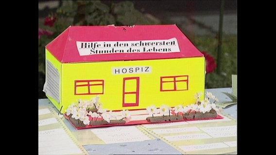 Ein 3D Modell aus Pappe von einem Hospiz  