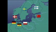 Eine Landkarte der Länder, die an die Ostsee grenzen (Archivbild).  