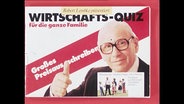 Werbebroschüre mit der Aufschrift "Wirtschafts-Quiz" (Archivbild).  
