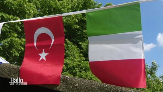 Türkische und italienische Flagge.  