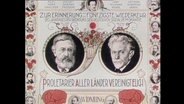 SPD-Plakat mit der Aufschrift "Proletarier aller Länder vereinigt euch" (Archivblid).  