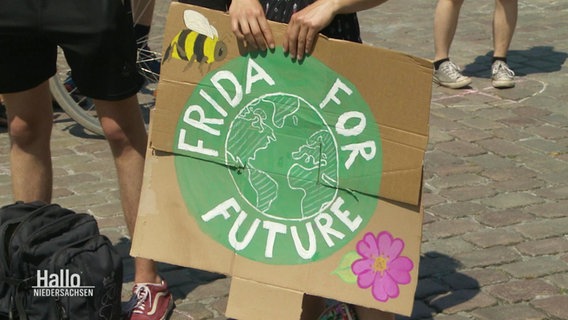 Ein Protestplakat mit der Aufschrift "Frida for Future".  