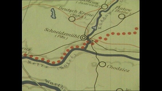 Ein Landkartenausschnitt von Polen  