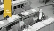 Bänke im schleswig-holsteinischen Landtag bei einer Sitzung 1963  