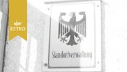 Schild "Standortverwaltung" mit Bundesadler (Bundeswehr, 1964)  