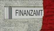 Schild mit der Aufschrift "Finanzamt"  