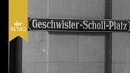 Straßenschild "Geschwister-Scholl-Platz" in München 1959  