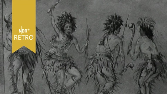 Indigene Amerikaner beim Tanz, Gemälde von George Catlin (1964)  