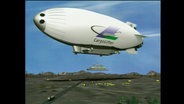 Ein Modell des Luftschiffes "Cargolifter"  