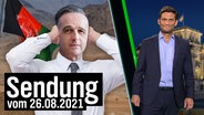 Christian Ehring, daneben Heiko Maas, der sich die Ohren zuhält vor einer afghanischen Flagge.  