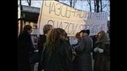 Proteste gegen die Friedensnobelpreisverleihung an Tschasow  