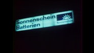 Leuchtschild der Firma Sonnenschein  