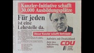 CDU-Werbeslogan "Für jeden ist eine Lehrstelle da"  