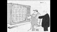 Karikatur zur bayerischen Rundfunkgesetzgebung  