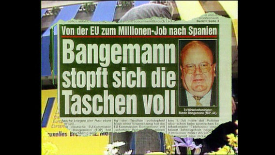 Zeitungsschlagzeile über Bangemann © NDR 