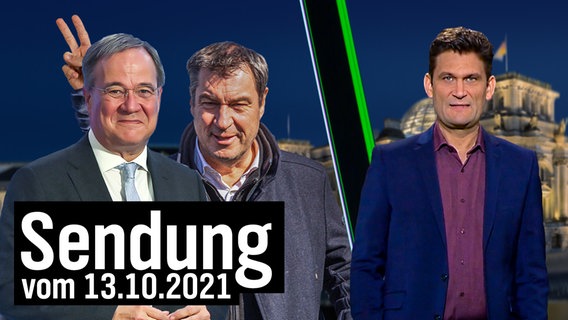 Markus Söder macht hinter Armin Laschet Hasenohren, daneben Christian Ehring.  