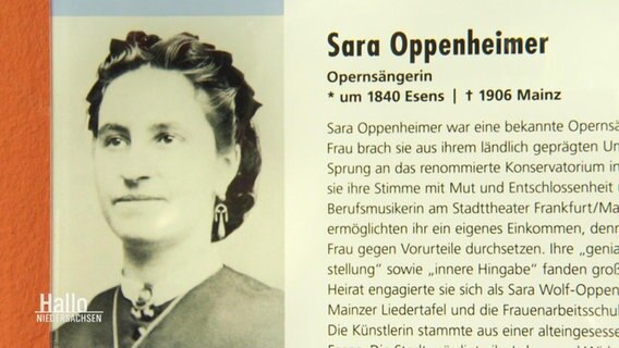 Ein Ausschnitt der Gedenktafel an Sara Oppenheimer.  