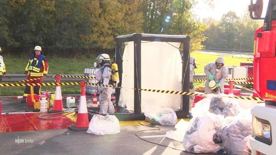 Ein Feuerwehreinsatz auf der A1 