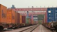 Container im Schienenverkehr.  