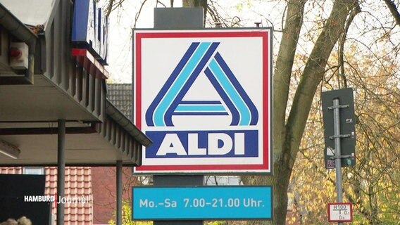 Reklameschild eines Aldi-Markt  
