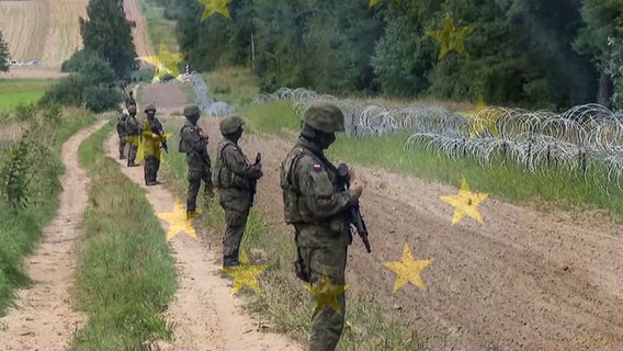 Soldaten an der Grenze zu Belarus.  