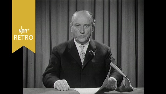 Georg Diederichs (SPD) bei einer Wahlsendung im NDR 1963  