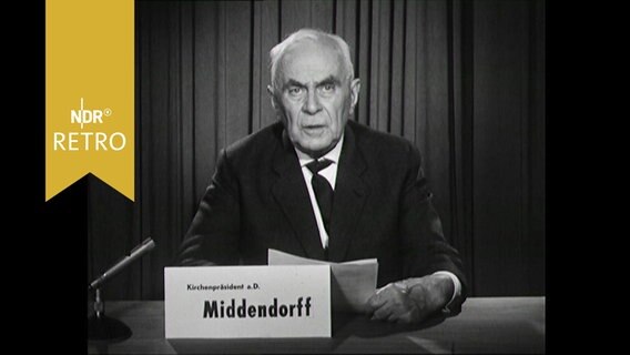 Friedrich J.H. Middendorff (DFU) bei einer Wahlsendung im NDR 1963  