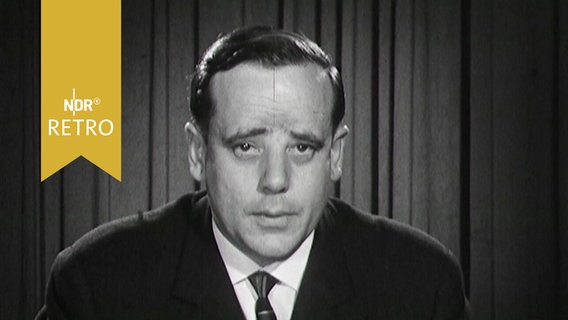 Rechtsextremist Günter Willrich (DG) bei einer Wahlsendung im NDR 1963  