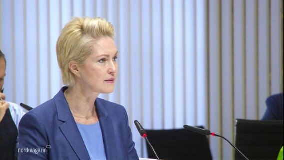 Manuela Schwesig spricht im Landtag in Schwerin. © Screenshot 