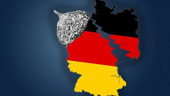 Ein abgespaltener Teil Deutschlands mit Aluhut. © Screenshot 