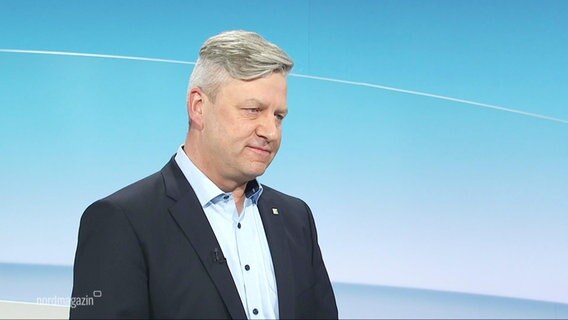 Sven Müller vom Unternehmerverband MV ist zu Gast im Nordmagazin. © Screenshot 