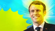 Ein strahlender französischer Präsident Emanuelle Macron. © Screenshot 