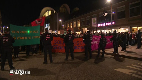 Die Gegendemonstration in Lübeck © Screenshot 