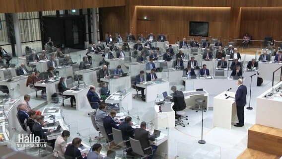 Der Niedersächsische Landtag debattiert. © Screenshot 