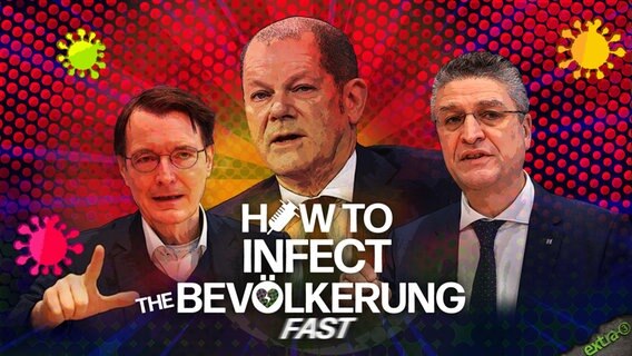 Gesundheitsminister Karl Lauterbach, Bundeskanzler Olaf Scholz und RKI-Präsident Lothar Wieler in "How to infect the Bevölkerung fast".  