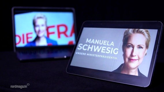 Ein Wahlplakat von Manuela Schwesig. © Screenshot 