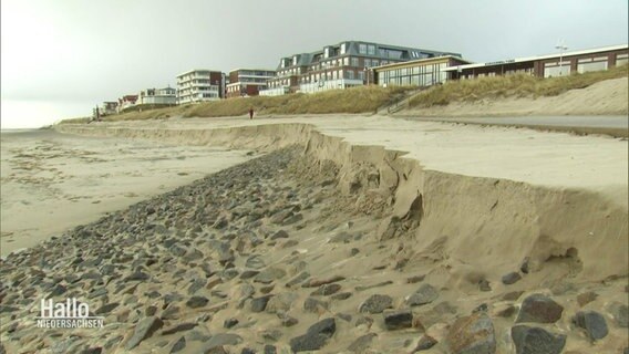 Abgetragener Strand auf Wangerooge © Screenshot 
