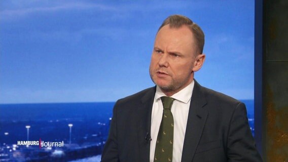 Hamburgs Innensenator Andy Grote im Studio des Hamburg Journals. © Screenshot 