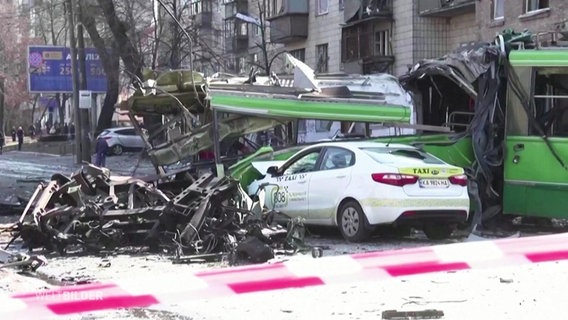 Zerstörungen in der Ukraine © Screenshot 