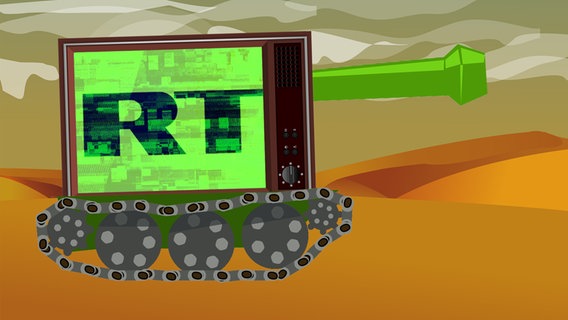 Ein rollender Panzer mit RT-Logo. © Screenshot 