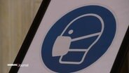 Symbol zur Anzeige der Maskenpflicht. © Screenshot 