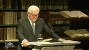 Frank-Walter Steinmeier beim 450. Jubiläum der Herzog August Bibliothek in Wolfenbüttel. © Screenshot 