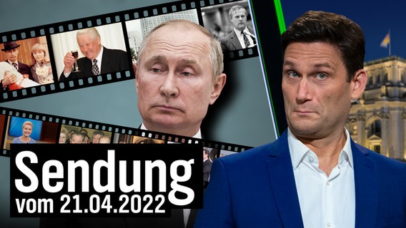 Russlands Präsident Wladimir Putin mit Ausschnitten aus seine Leben. Daneben Christian Ehring  