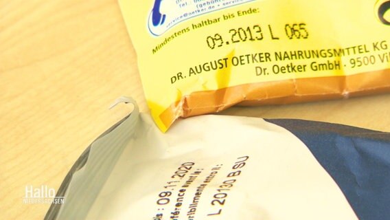 Das Mindesthaltbarkeitsdatum auf einer Lebensmittelverpackung © Screenshot 