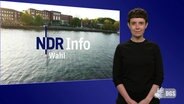 Eine Gebärdensprachdolmetscherin übersetzt NDR Info Wahl © Screenshot 