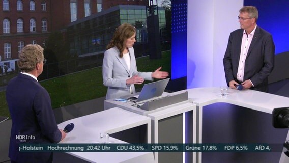 Bernd Buchholz (FDP) und Lars Harms (SSW) stellen sich den Fragen von Julia Stein © Screenshot 