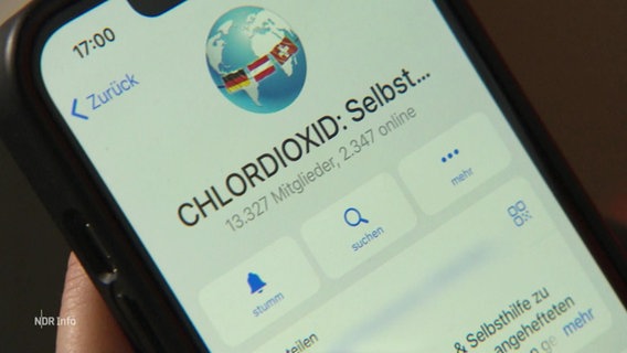 Eine Chatgruppe auf Telegram diskutiert über den Gebrauch von Chlordioxid. © Screenshot 